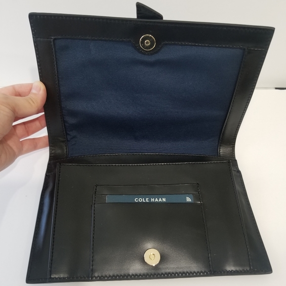 Cole Haan Vestry Black Leather Clutch - Picture 3 of 12